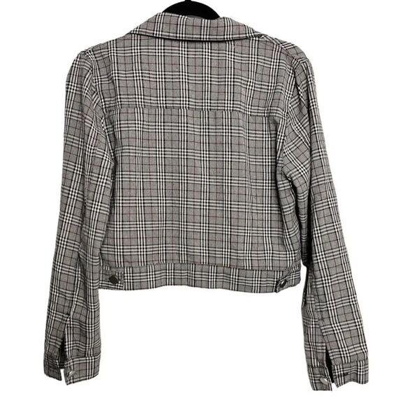 Nic & Jo Plaid Cropped Jacket Black & Red Size Small - Picture 3 of 4
